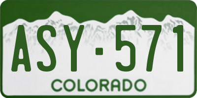 CO license plate ASY571