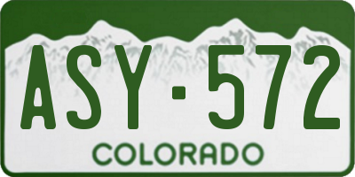 CO license plate ASY572