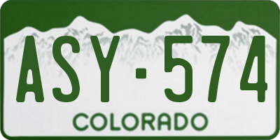 CO license plate ASY574