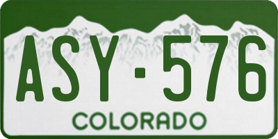 CO license plate ASY576