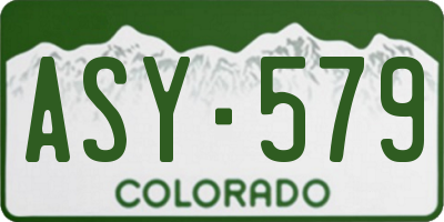 CO license plate ASY579