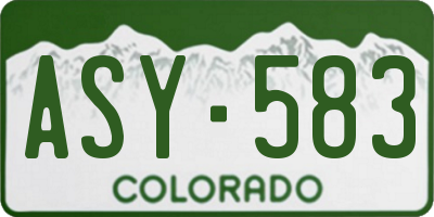 CO license plate ASY583