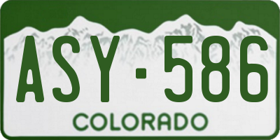 CO license plate ASY586