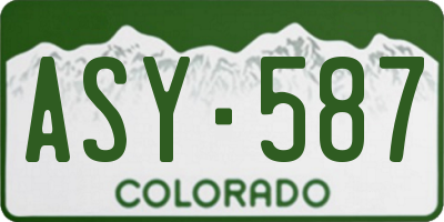 CO license plate ASY587