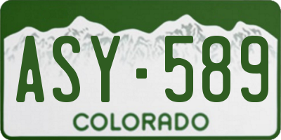 CO license plate ASY589