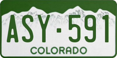 CO license plate ASY591