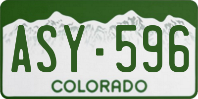 CO license plate ASY596