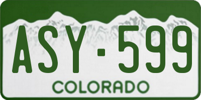 CO license plate ASY599