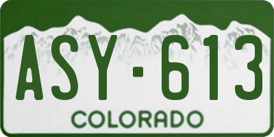 CO license plate ASY613