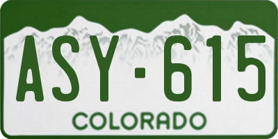 CO license plate ASY615