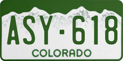 CO license plate ASY618