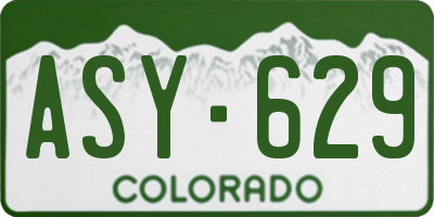CO license plate ASY629