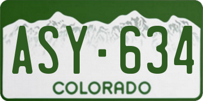 CO license plate ASY634