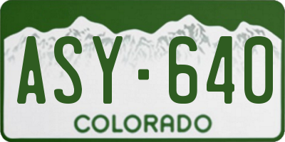 CO license plate ASY640