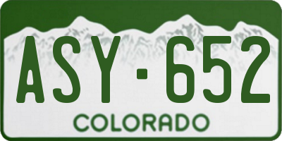 CO license plate ASY652