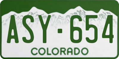 CO license plate ASY654