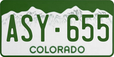CO license plate ASY655