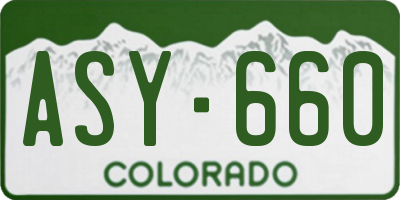 CO license plate ASY660