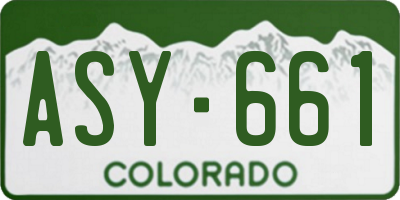 CO license plate ASY661