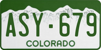CO license plate ASY679