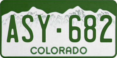CO license plate ASY682