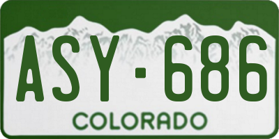 CO license plate ASY686