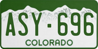 CO license plate ASY696