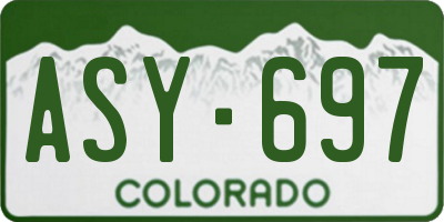 CO license plate ASY697