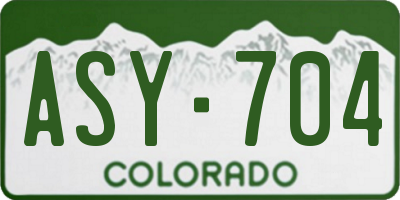 CO license plate ASY704