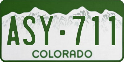 CO license plate ASY711