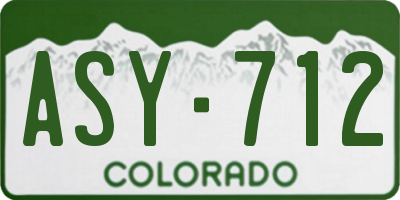 CO license plate ASY712