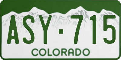 CO license plate ASY715