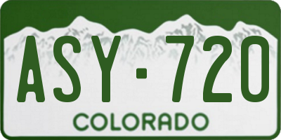 CO license plate ASY720