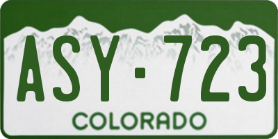 CO license plate ASY723