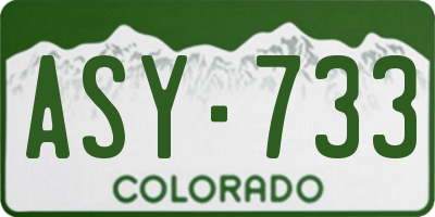 CO license plate ASY733