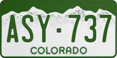 CO license plate ASY737