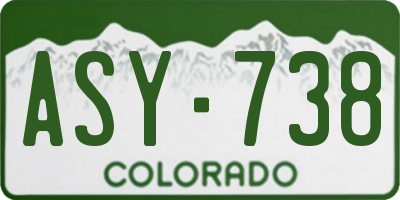 CO license plate ASY738