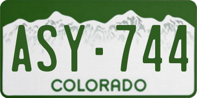 CO license plate ASY744