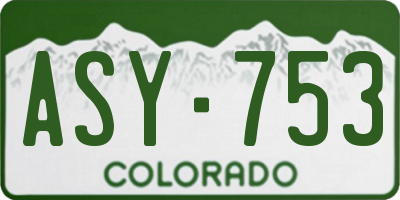 CO license plate ASY753