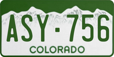 CO license plate ASY756