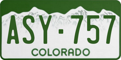 CO license plate ASY757
