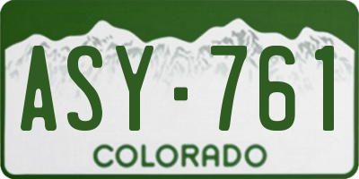 CO license plate ASY761