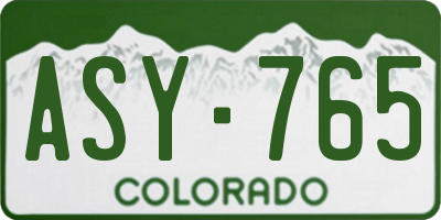 CO license plate ASY765