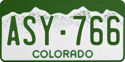 CO license plate ASY766