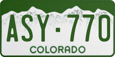 CO license plate ASY770