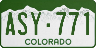 CO license plate ASY771