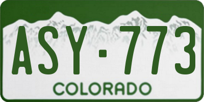 CO license plate ASY773