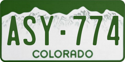 CO license plate ASY774