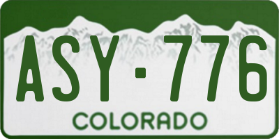 CO license plate ASY776