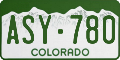 CO license plate ASY780